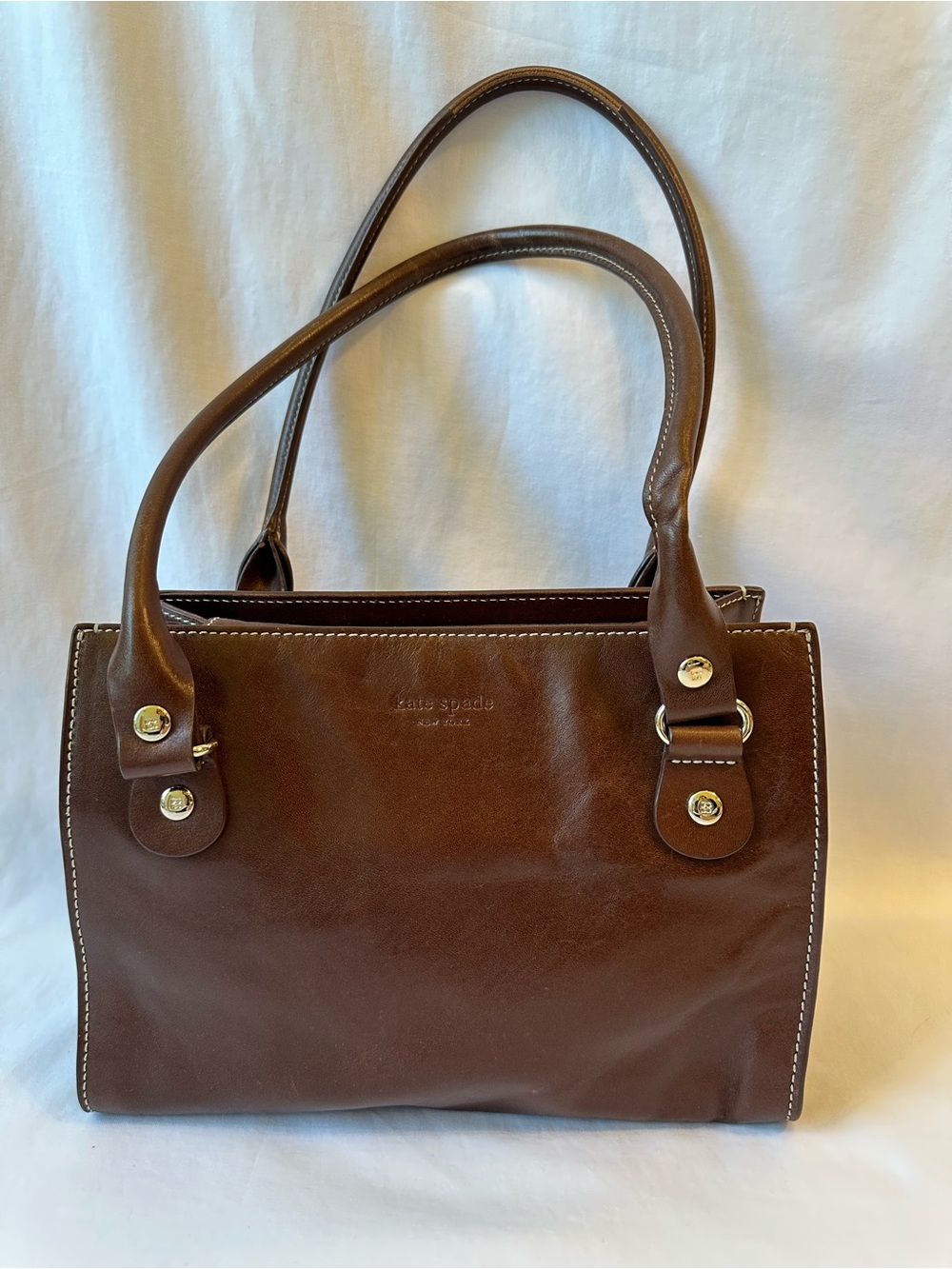 kate spade Brown Leather Shoulder Bag with Double Straps